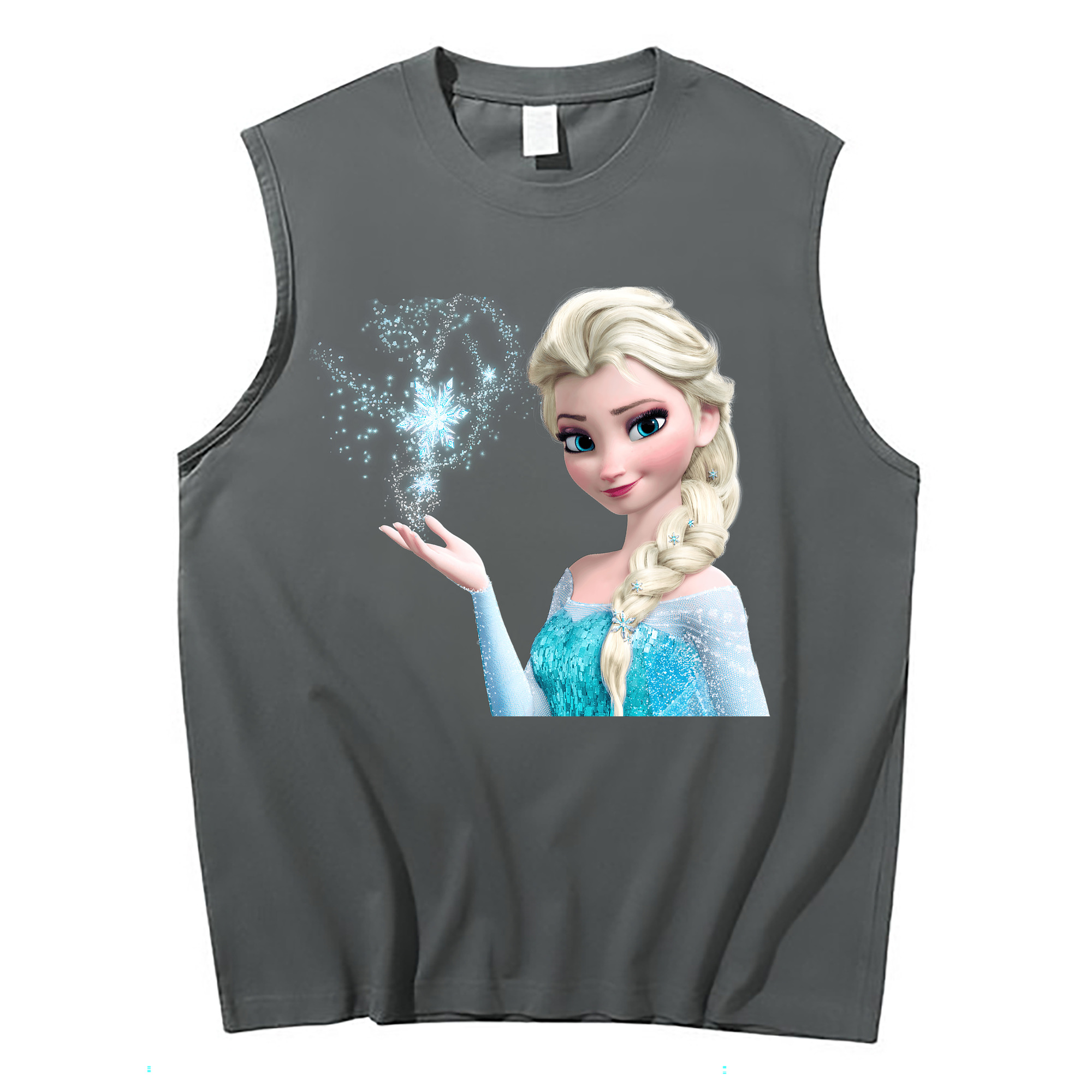 （画像用） アナと雪の女王 アンナ エルサ Frozen Anna Elsa コットン100％タンクトップ（フロントプリント）